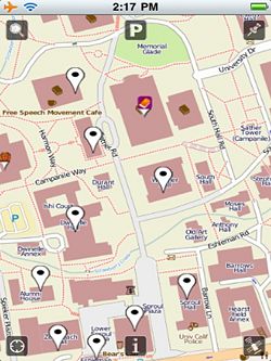 Navigate Berkeley Campus with your Iphone using Wikimap